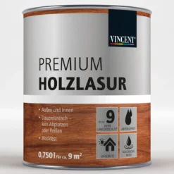 Vincent Premium Holzlasur Eiche 0,75 L