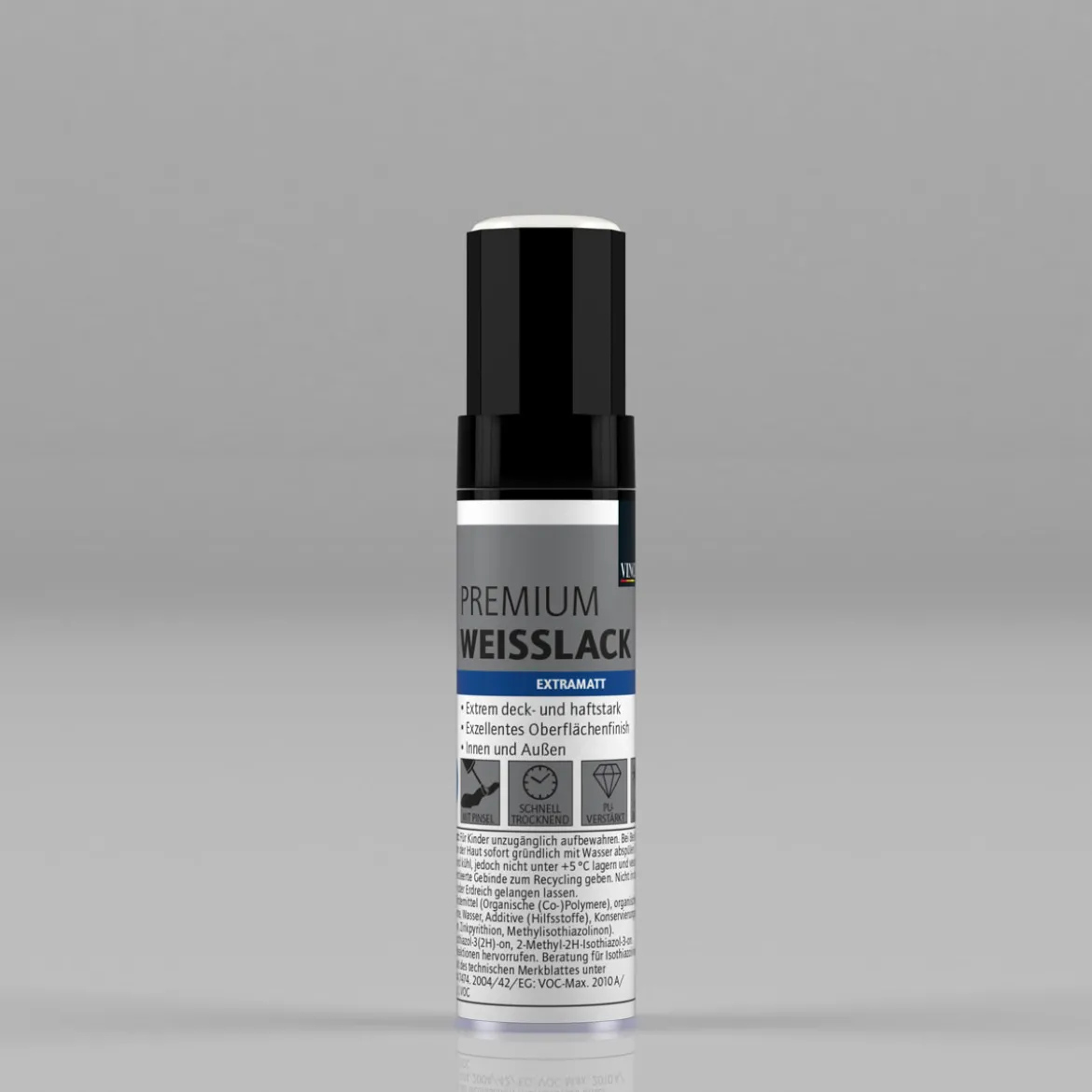 Vincent Premium Weißlack RAL 9001 Cremeweiß matt 12 ml