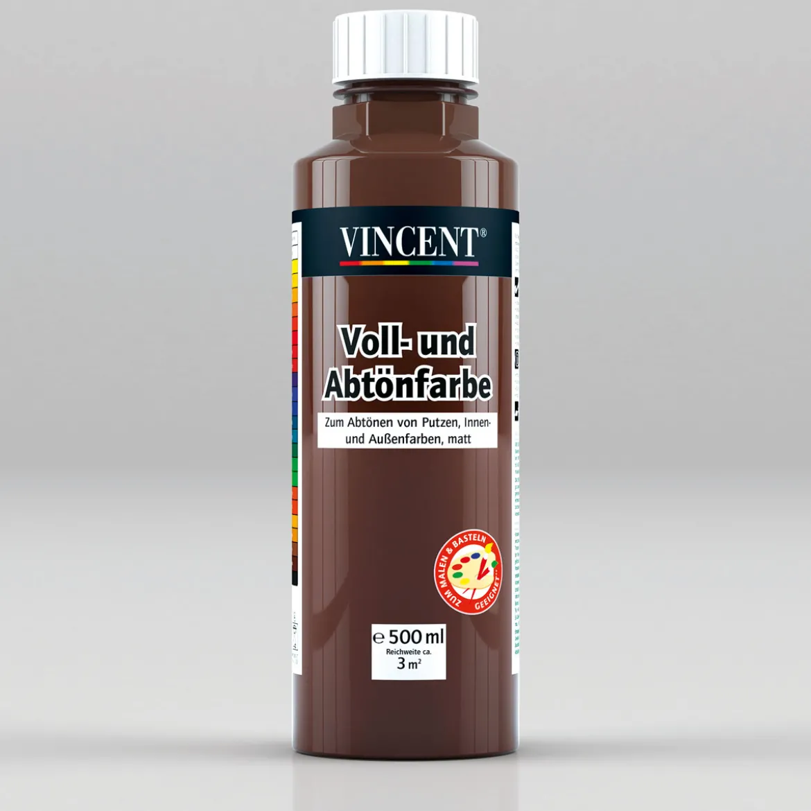 Vincent Voll- und Abtönfarbe dunkelbraun 0,5 L