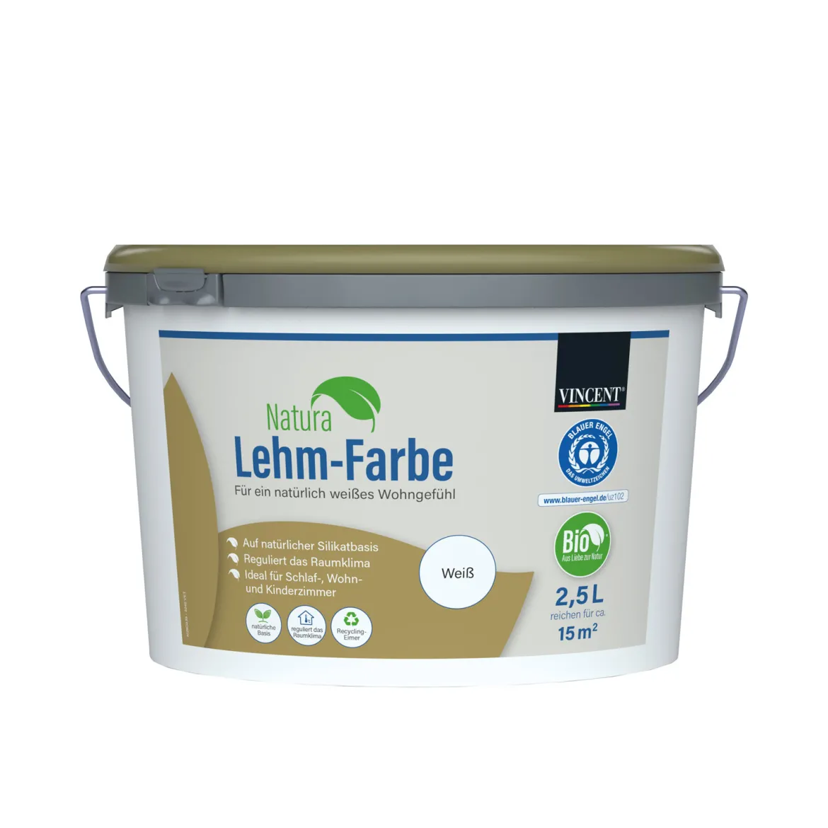 Vincent Wandfarbe Natura Lehm-Farbe 25 l