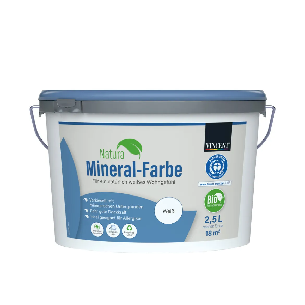 Vincent Wandfarbe Natura Mineral-Farbe 25 l