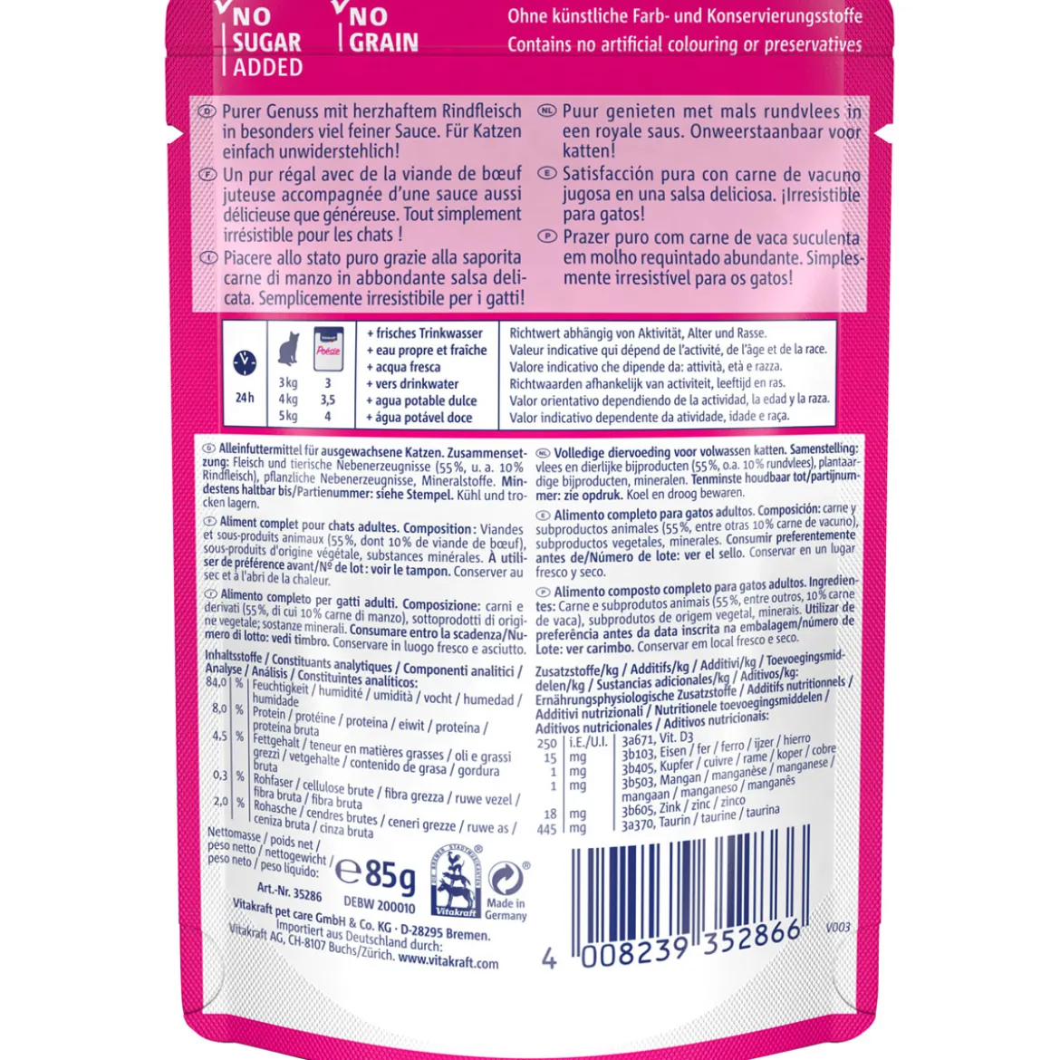 VitakraftPoesie Delice Sauce Pouch Rind 85 g