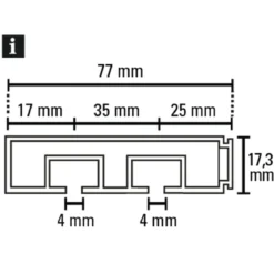 Vorhangschiene GE 2 120cm weiß