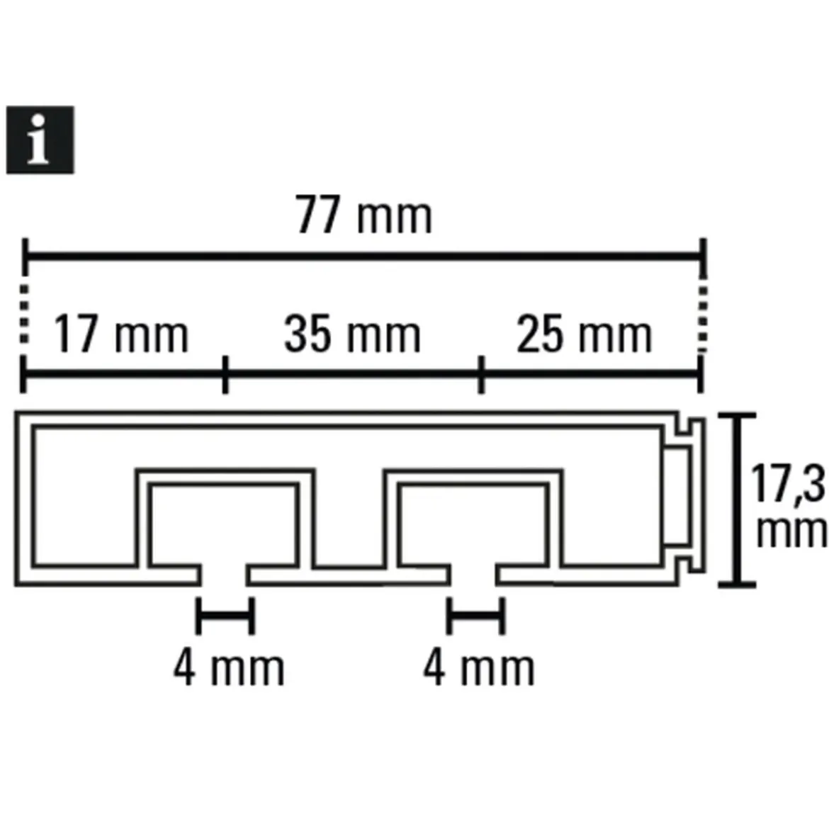 Vorhangschiene GE 2 120cm weiß
