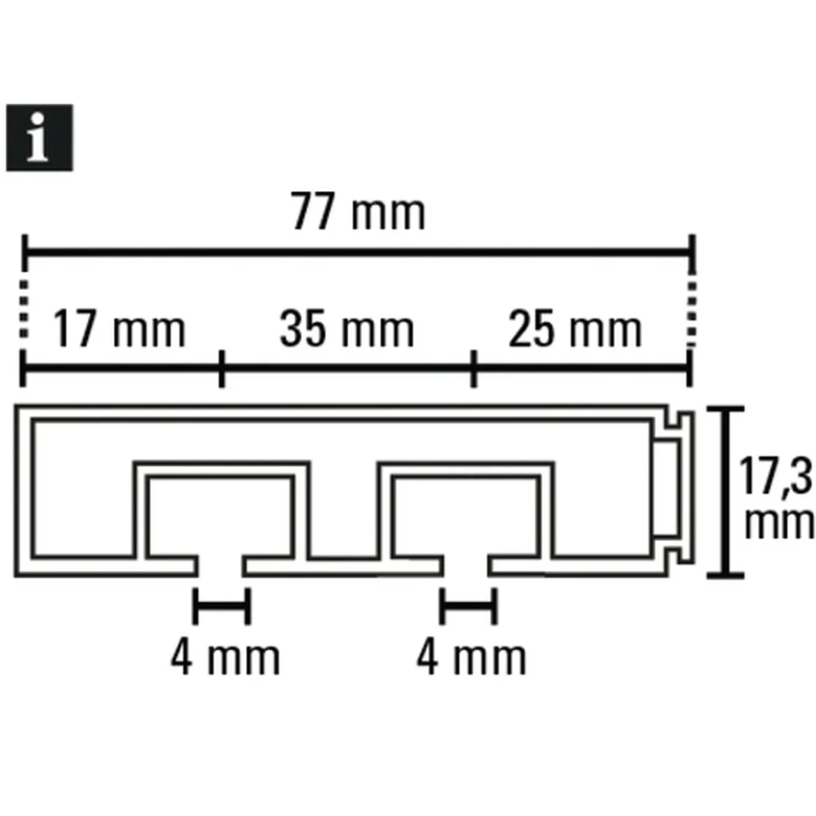 Vorhangschiene GE 2 250cm weiß