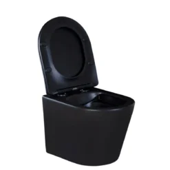 Wand-WC-Set Nakia mattschwarz spuelrand-los inkl. Deckel m. Absenkautomatik
