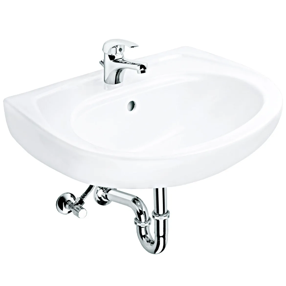 Waschtisch Combi-Set weiß inkl Einhebelmischer