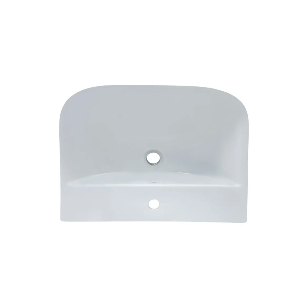 Waschtisch Rivo, Breite 60cm,Tiefe 45cm,matt weiss, mit Ueberlauf u. Hahnloch