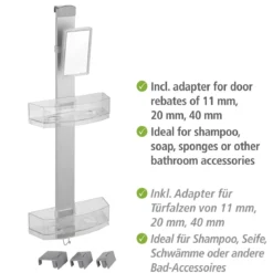 Wenko Duschcaddy Premium mit 2 Ablagen und Edelstahl-Haken