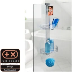 Wenko Duschcaddy Premium mit 2 Ablagen und Edelstahl-Haken