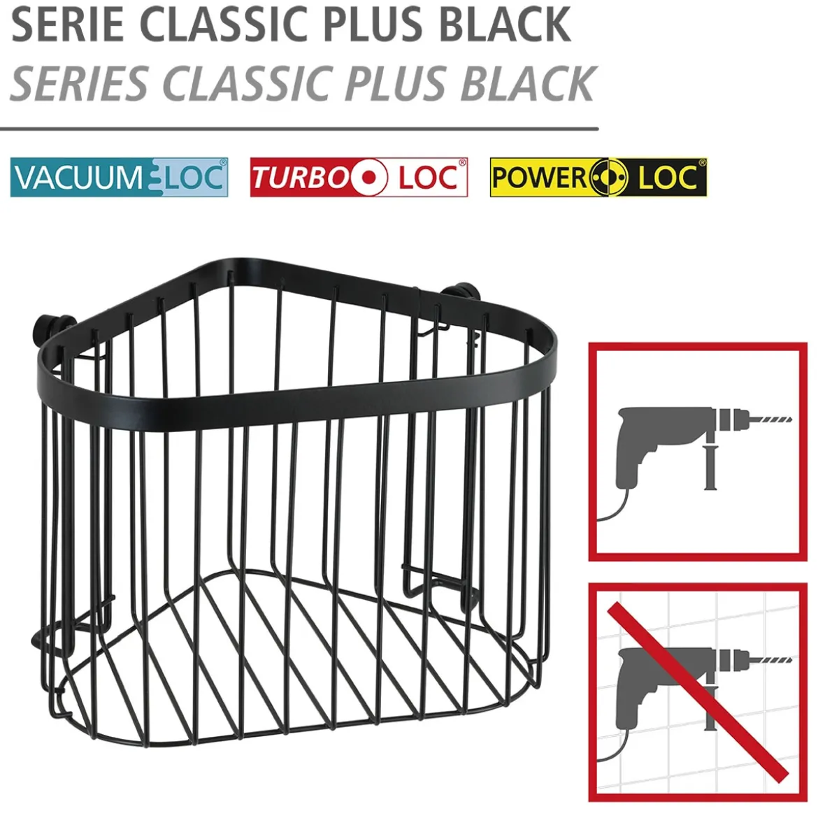 Wenko Eckablage Classic Plus schwarz