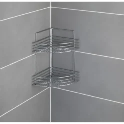 Wenko Eckwandablage Milano mit 2 Etagen chrom