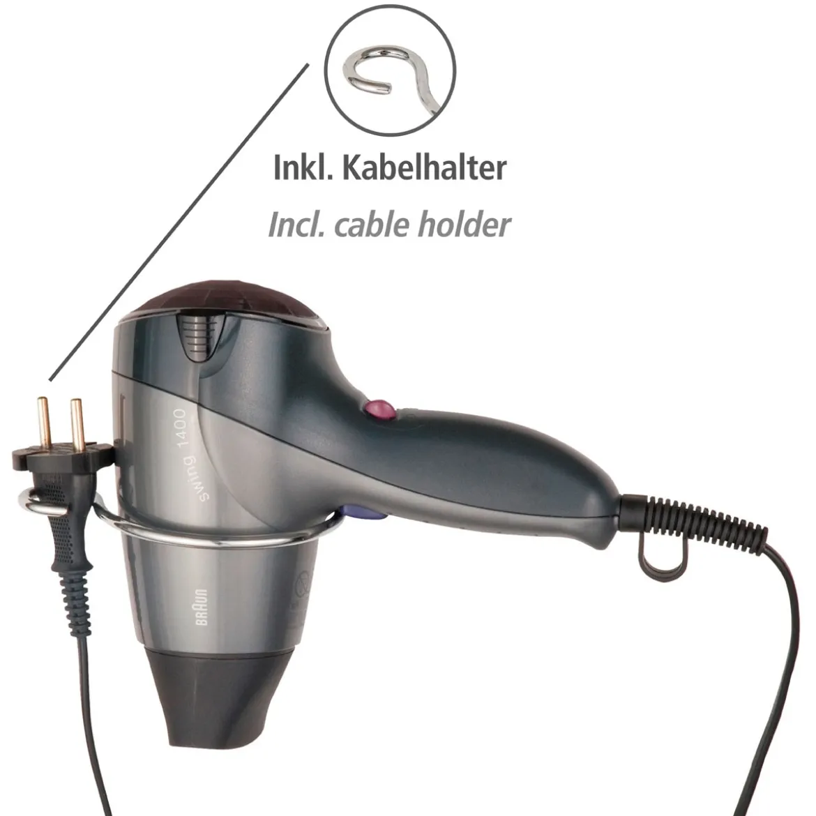Wenko Haartrocknerhalter Milano Chrom