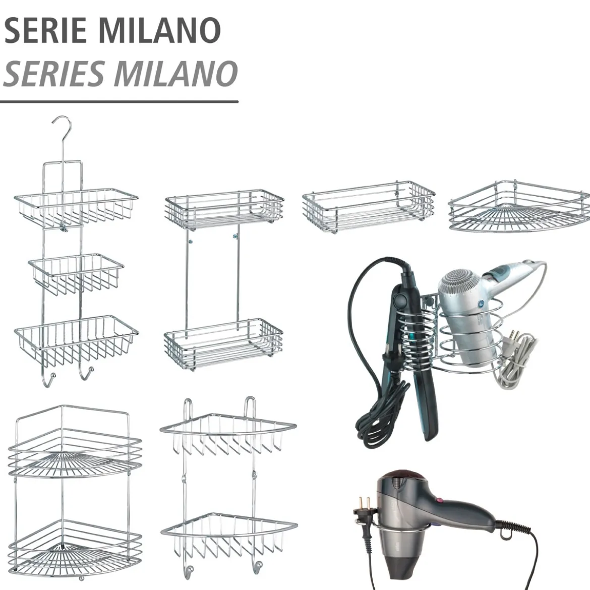 Wenko Haartrocknerhalter Milano Chrom