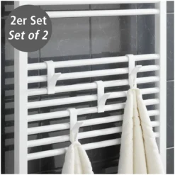 Wenko Haken für Handtuchheizkörper weiß 2er Set