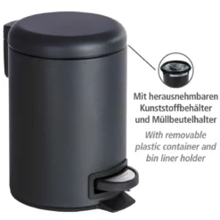 Wenko Kosmetik Treteimer Leman schwarz 3 L