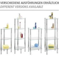 Wenko Regal Yago viereckig mit 3 Glasablagen
