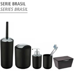 Wenko Schwingdeckeleimer Brasil L schwarz 6,5 L