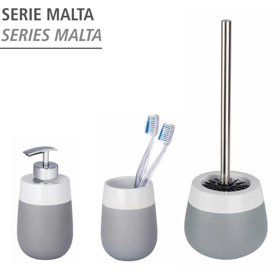 Wenko Seifenspender Malta grau/weiß 290 ml