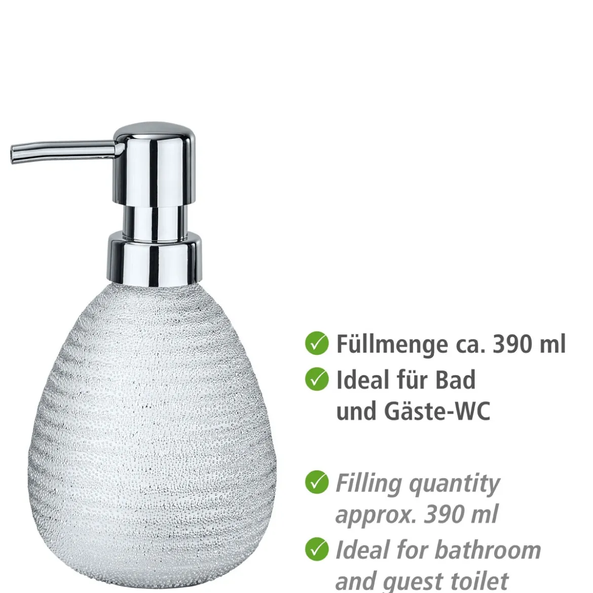 Wenko Seifenspender Polaris Juwel silber 390 ml