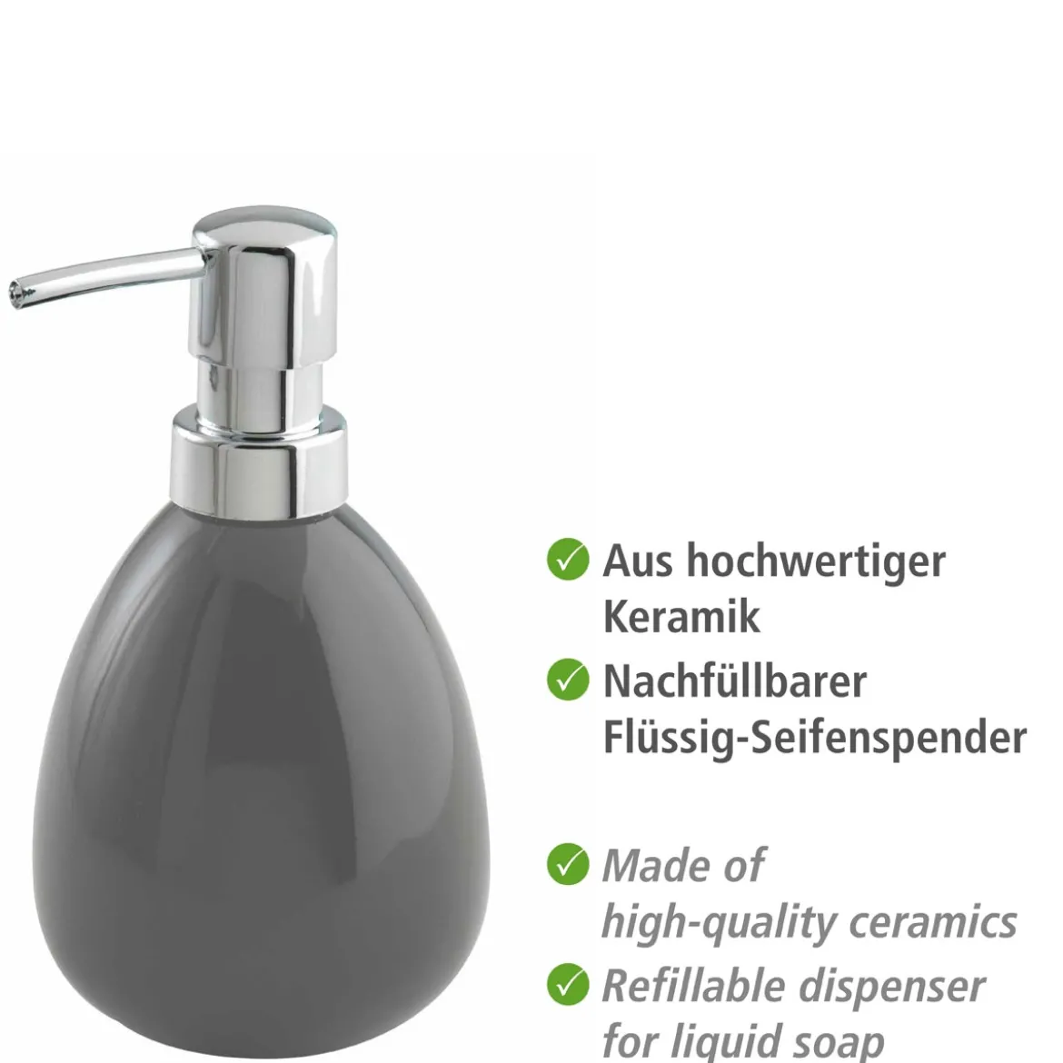 Wenko Seifenspender Polaris grau 390 ml