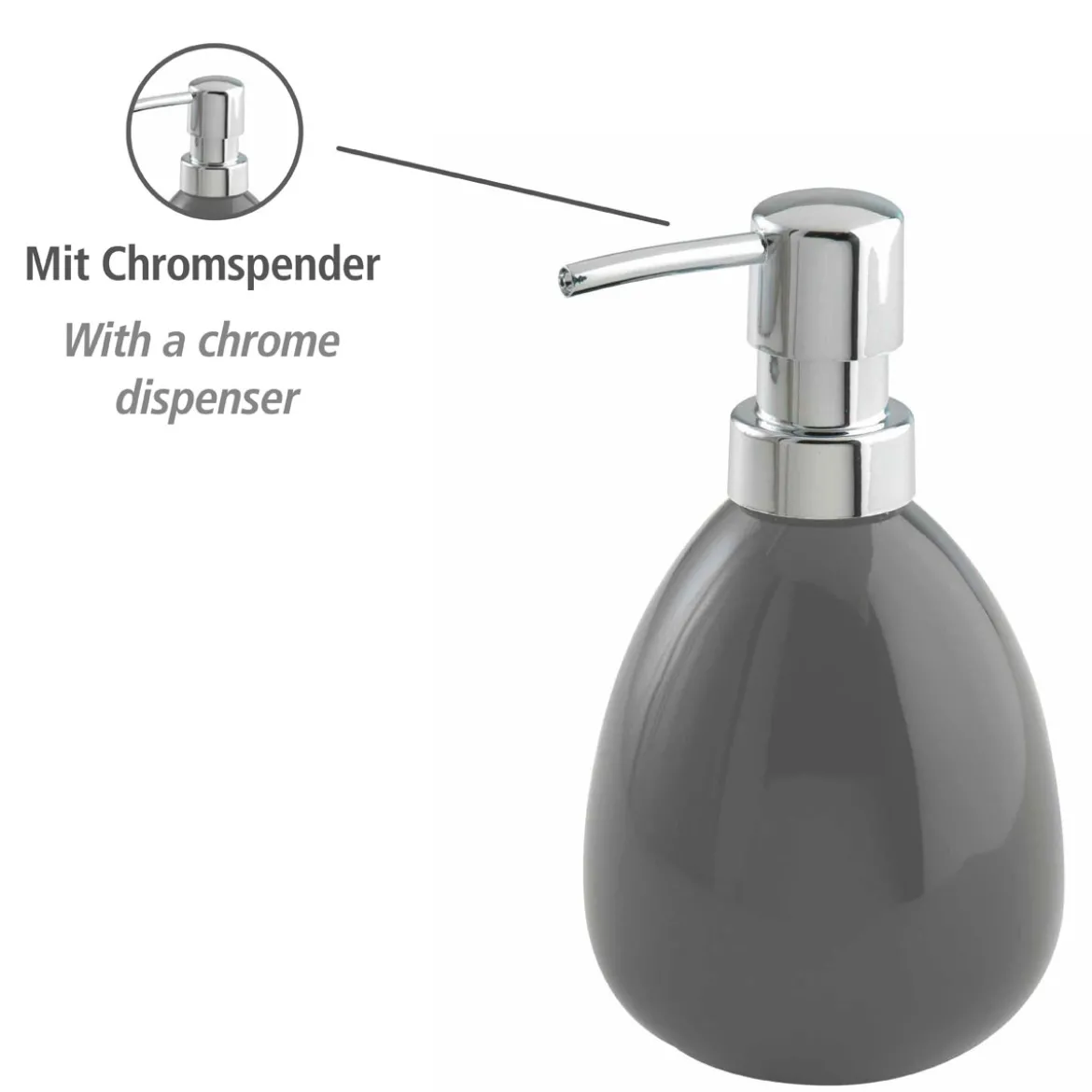 Wenko Seifenspender Polaris grau 390 ml