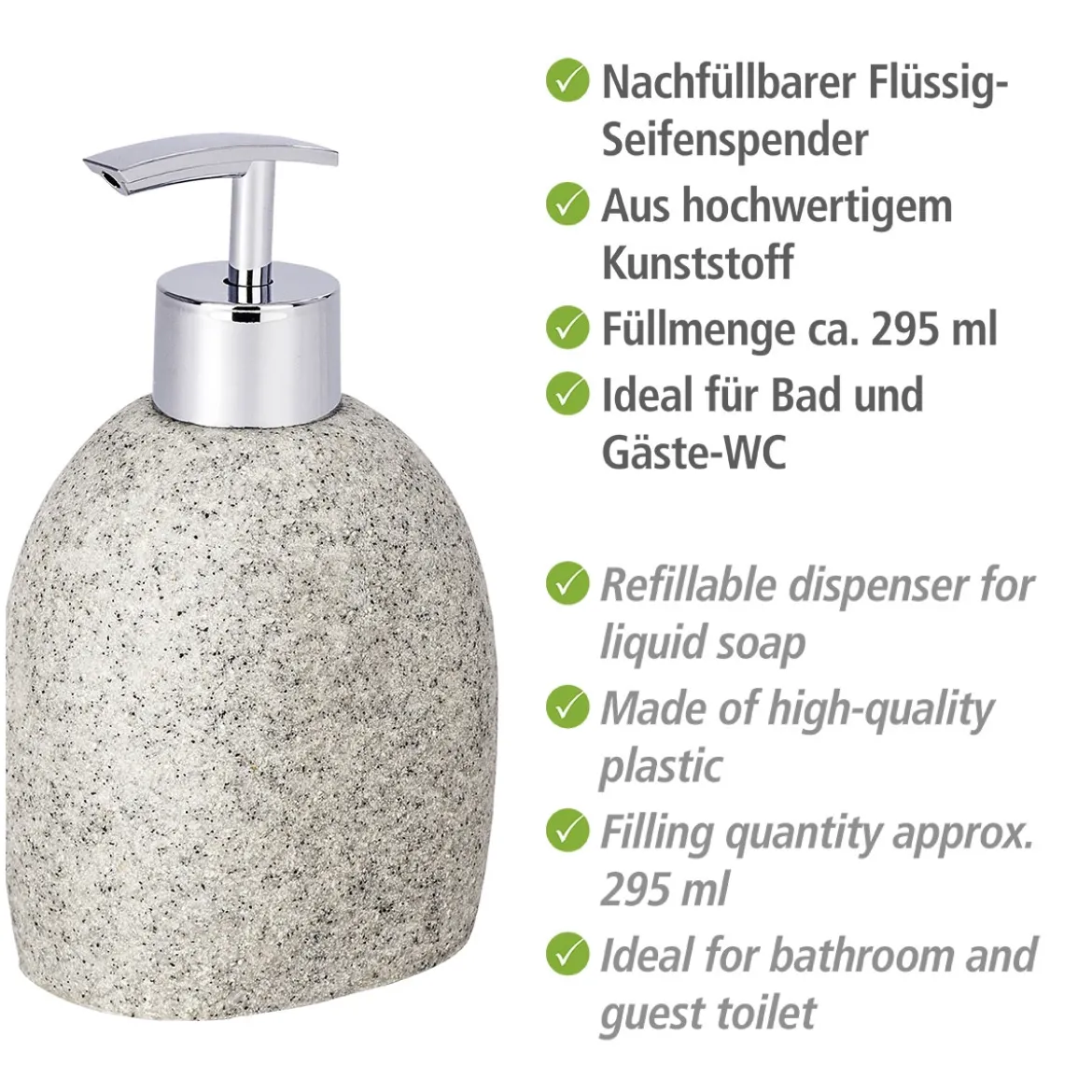 Wenko Seifenspender Puro hellgrau ca 295 ml