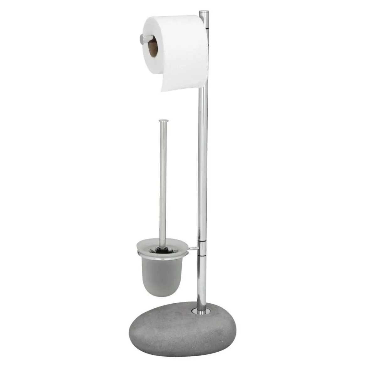 Wenko Stand WC-Garnitur Pebble Stone grau