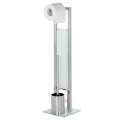 Wenko Stand WC-Garnitur Rivalta Edelstahl matt