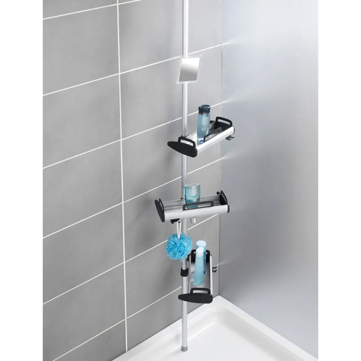 Wenko Teleskop Dusch-Regal Line mit 3 Ablagen