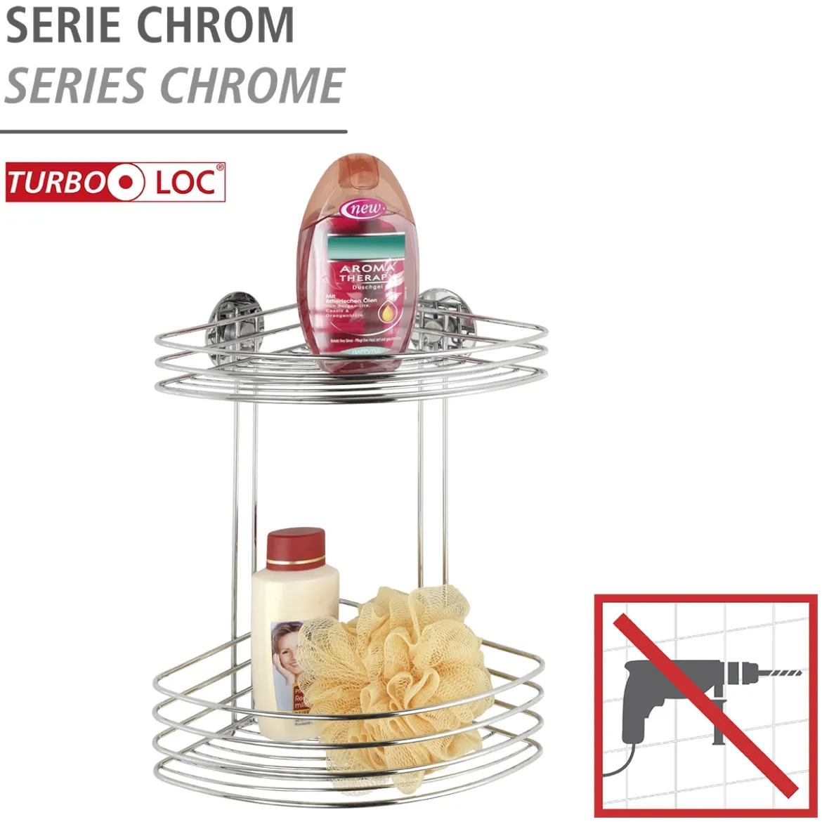 Wenko Turbo-Loc Eckregal 2 Ablagen