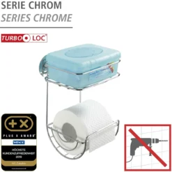 Wenko Turbo-Loc Toilettenpapierhalter mit Ablage