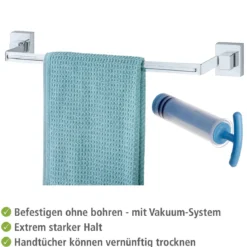 Wenko Vacuum-Loc Badetuchstange Uno Quadro