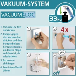 Wenko Vacuum-Loc Badetuchstange Uno Quadro