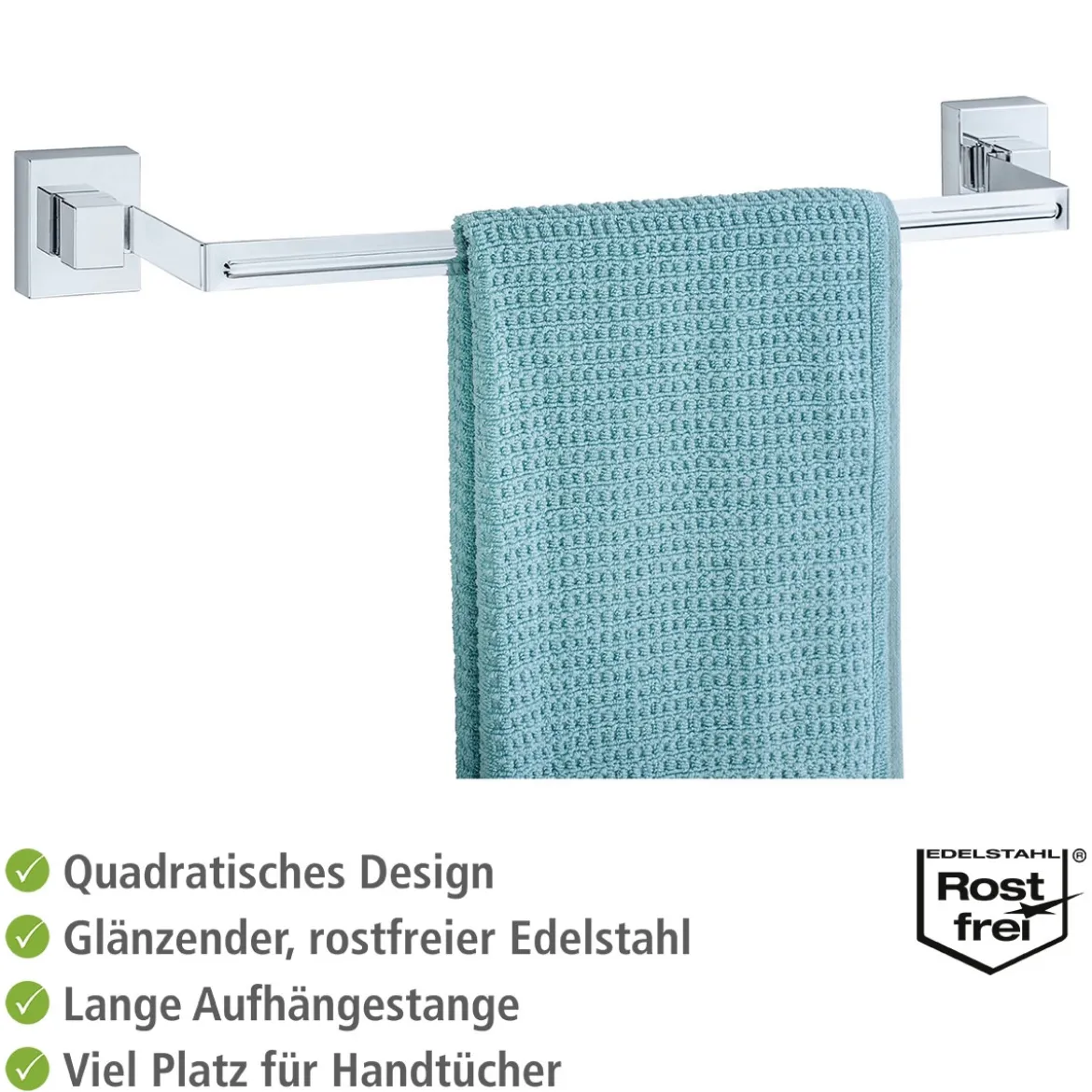 Wenko Vacuum-Loc Badetuchstange Uno Quadro