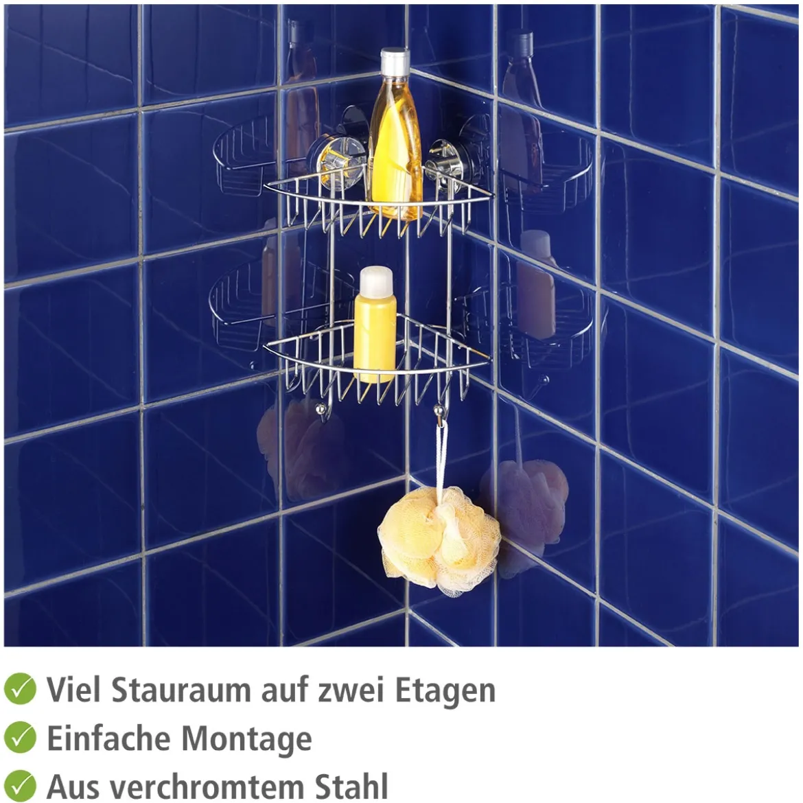 Wenko Vacuum-Loc Eckregal Bari 2 Etagen