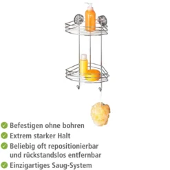 Wenko Vacuum-Loc Eckregal 2 Etagen