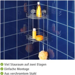 Wenko Vacuum-Loc Eckregal 2 Etagen