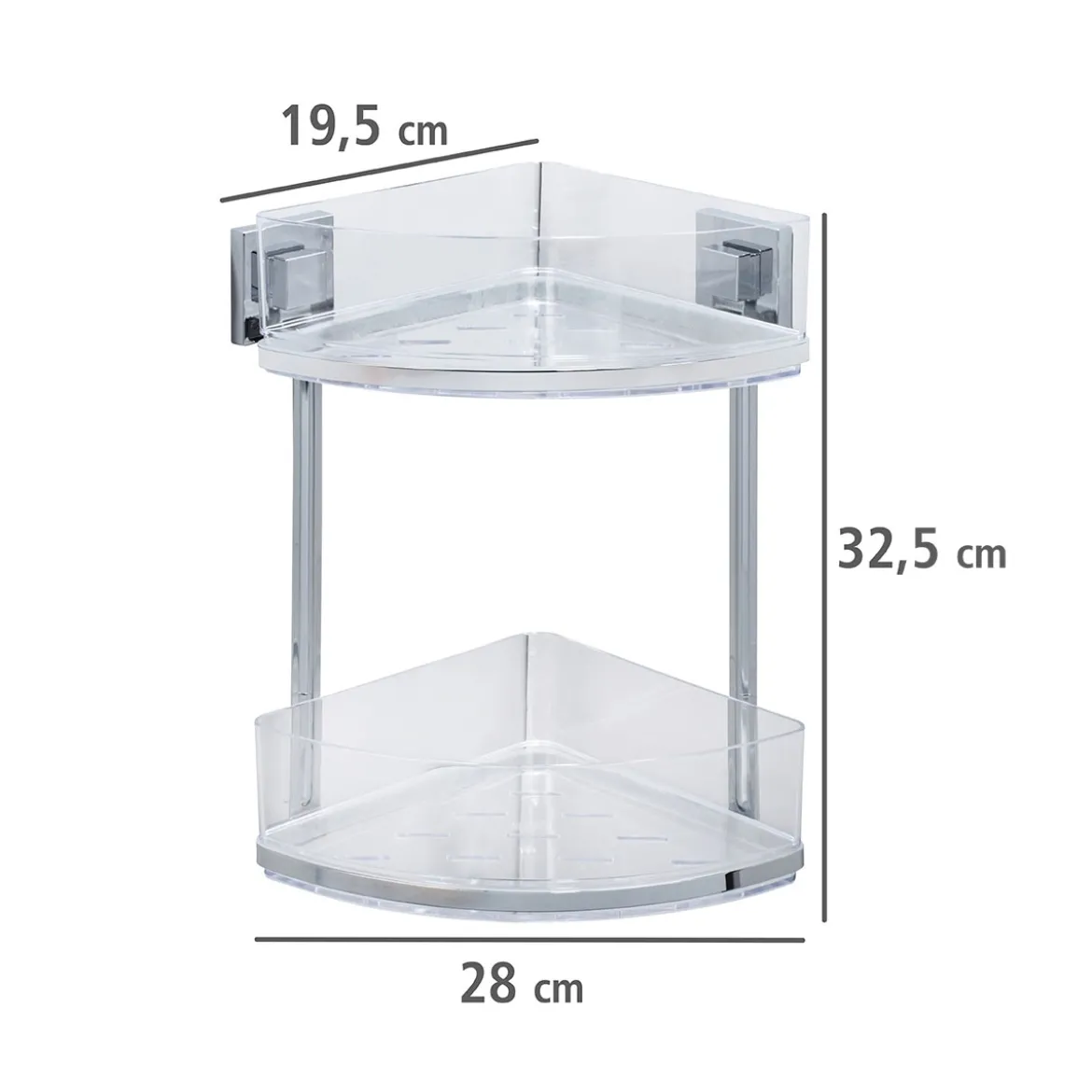 Wenko Vacuum-Loc Eckregal Quadro 2 Etagen