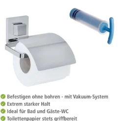 Wenko Vacuum-Loc Toilettenpapierhalter Cover Quadro