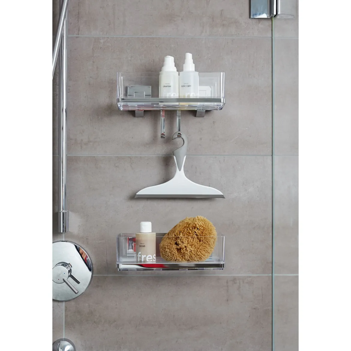 Wenko Vacuum-Loc Wandablage Quadro mit Haken