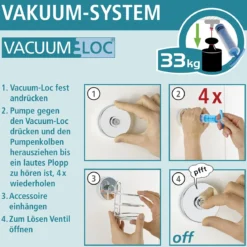 Wenko Vacuum-Loc Wandregal Bari 2 Etagen