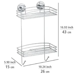 Wenko Vacuum-Loc Wandregal 2 Etagen
