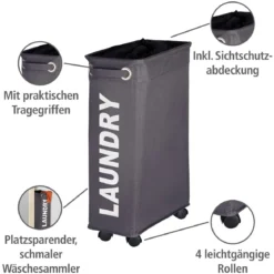 Wenko Wäschesammler Corno grau 43 l