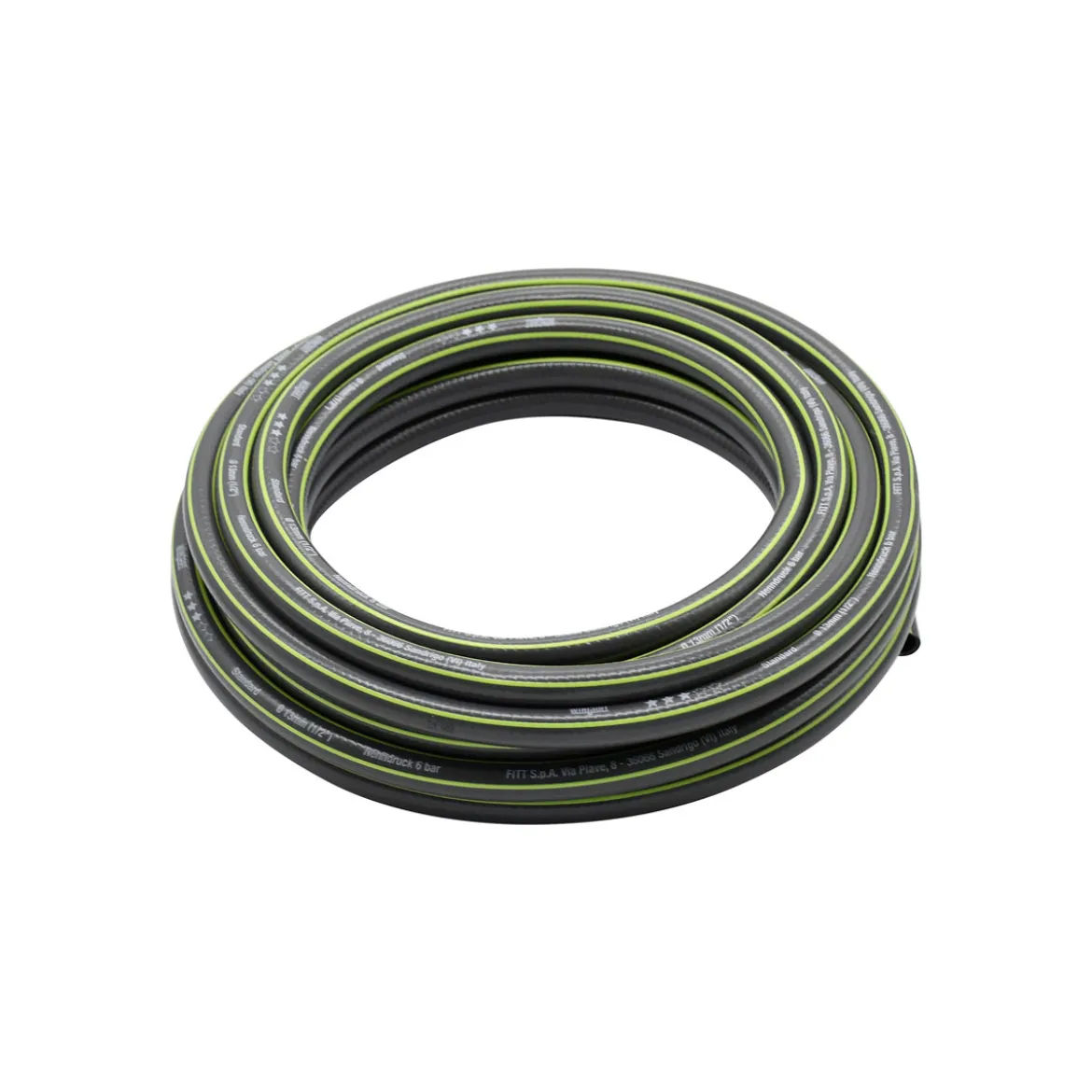 WingartGartenschlauch Standard grau mit grünen Streifen 1/2" 10 m